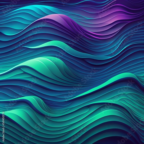 Abstract pattern of blue, purple and magenta gradient lines. Water like background. Generative AI. 