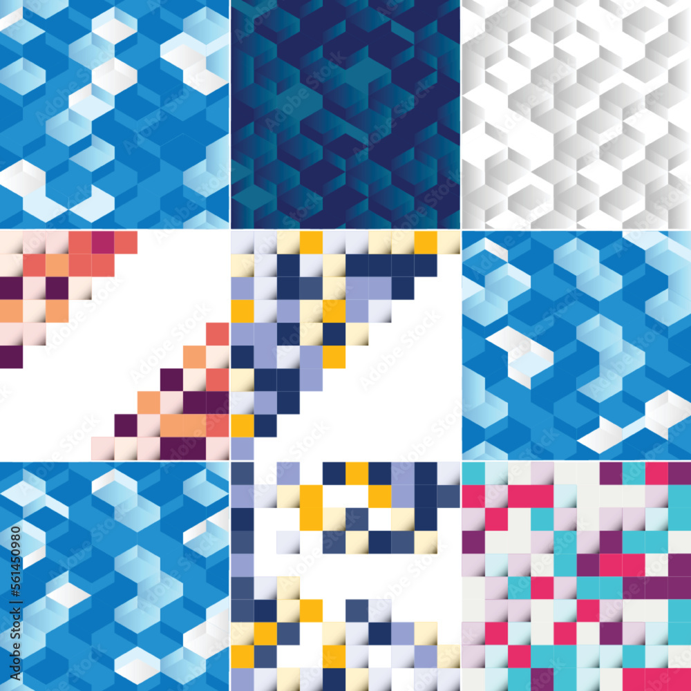 Vector illustration of abstract squares as a background design suitable for use in posters. flyers; pack of 17