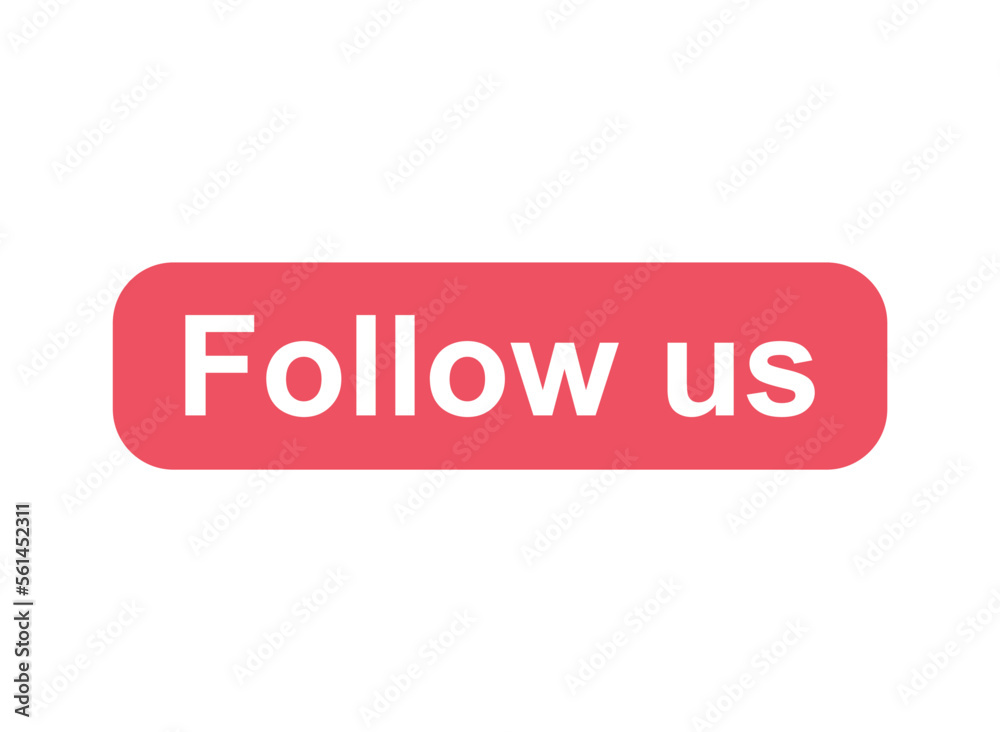 Follow us graphic concept symbol, speech button web label, vector illustration Follow us graphic concept symbol, speech button web label, vector illustration