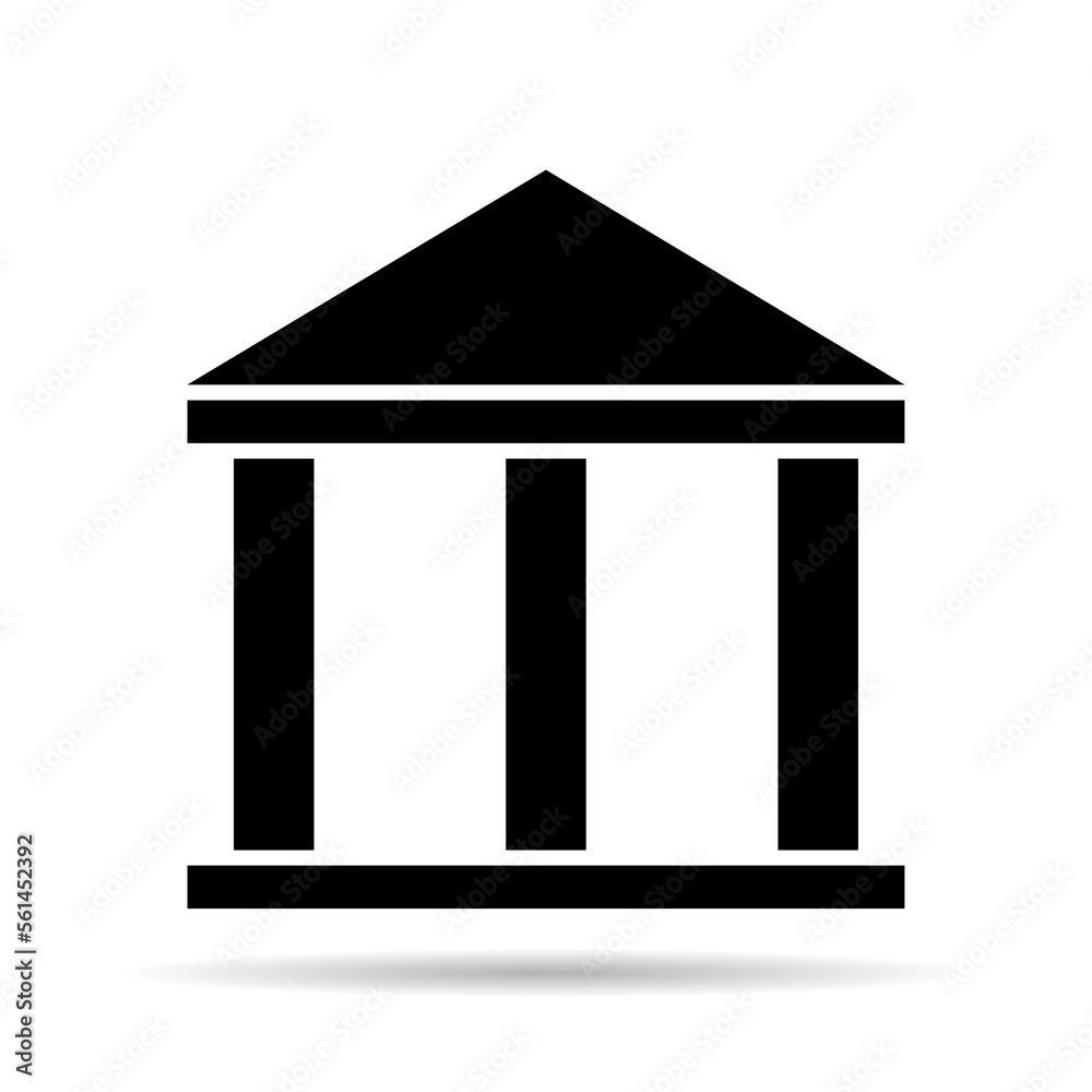 Building university architecture shadow icon, museum roman symbol, flat design vector illustration Building university architecture shadow icon, museum roman symbol, flat design vector illustration