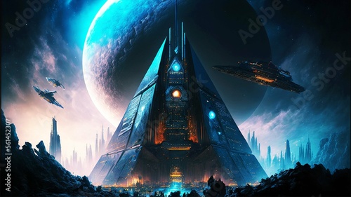 Ville futuristique de pyramide, ai gereneration