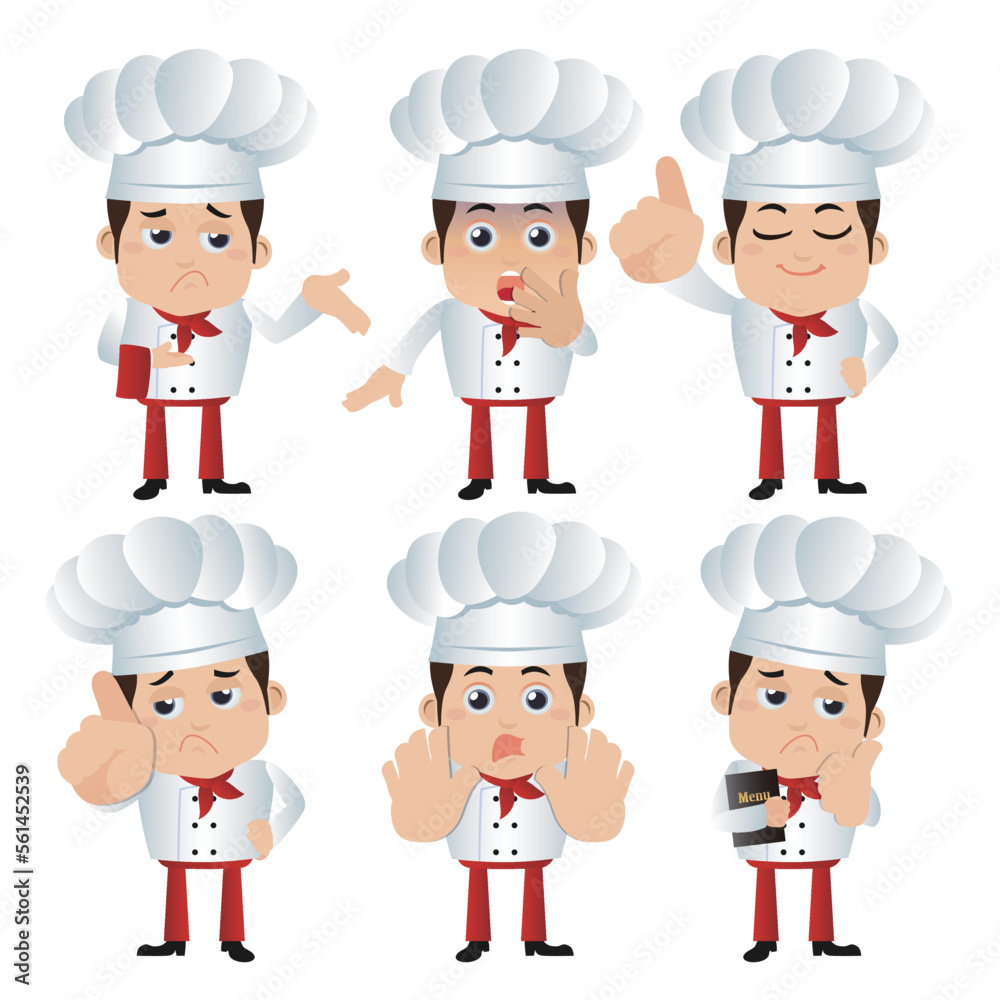 Chef with different poses. vector Chef with different poses. vector