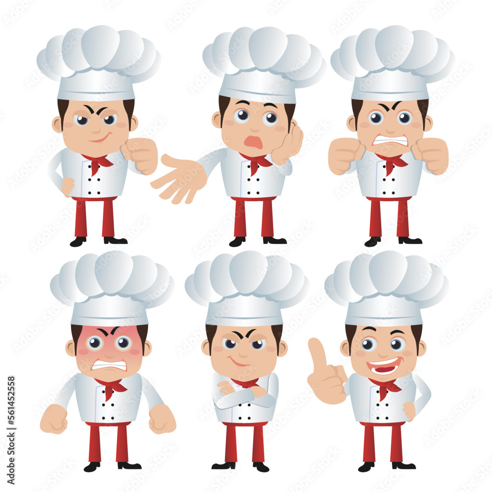 Chef with different poses. vector Chef with different poses. vector
