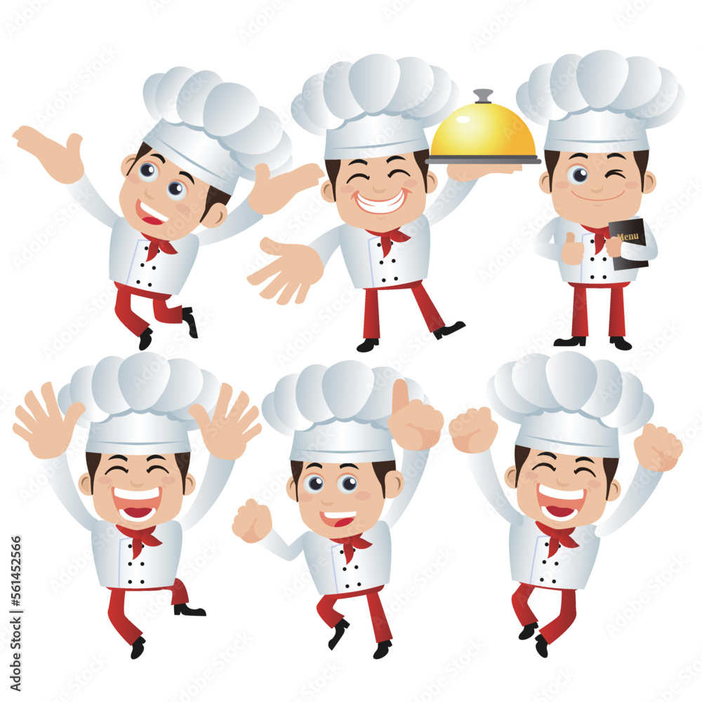 Chef with different poses. vector Chef with different poses. vector