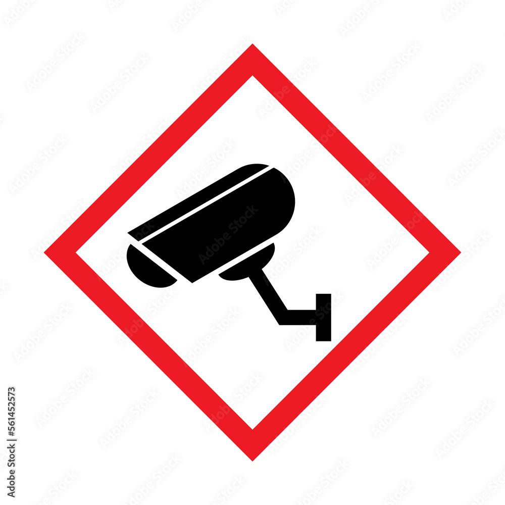 Closed circuit television camera icon, CCTV video protection alert, vector illustration Closed circuit television camera icon, CCTV video protection alert, vector illustration