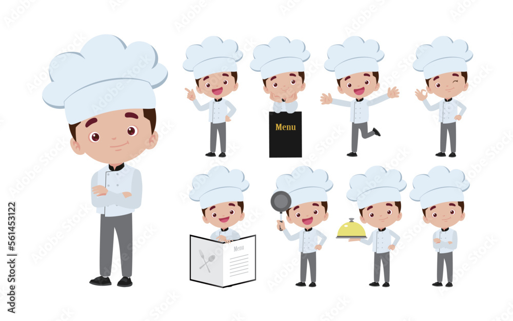 Chef with different poses. vector Chef with different poses. vector