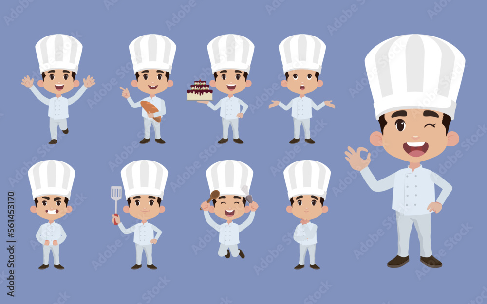 Chef with different poses. vector Chef with different poses. vector