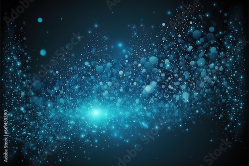 Blue background with sparkles effect. Generative AI