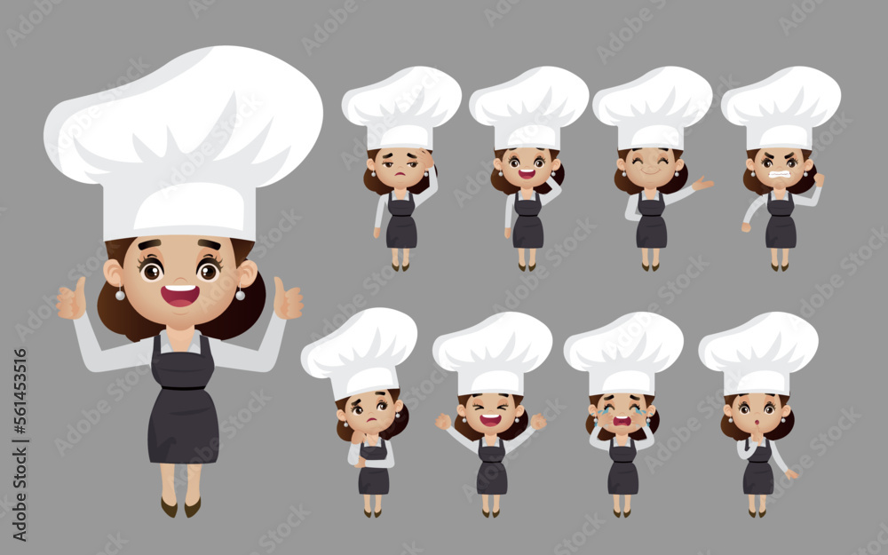 Chef with different poses. vector Chef with different poses. vector