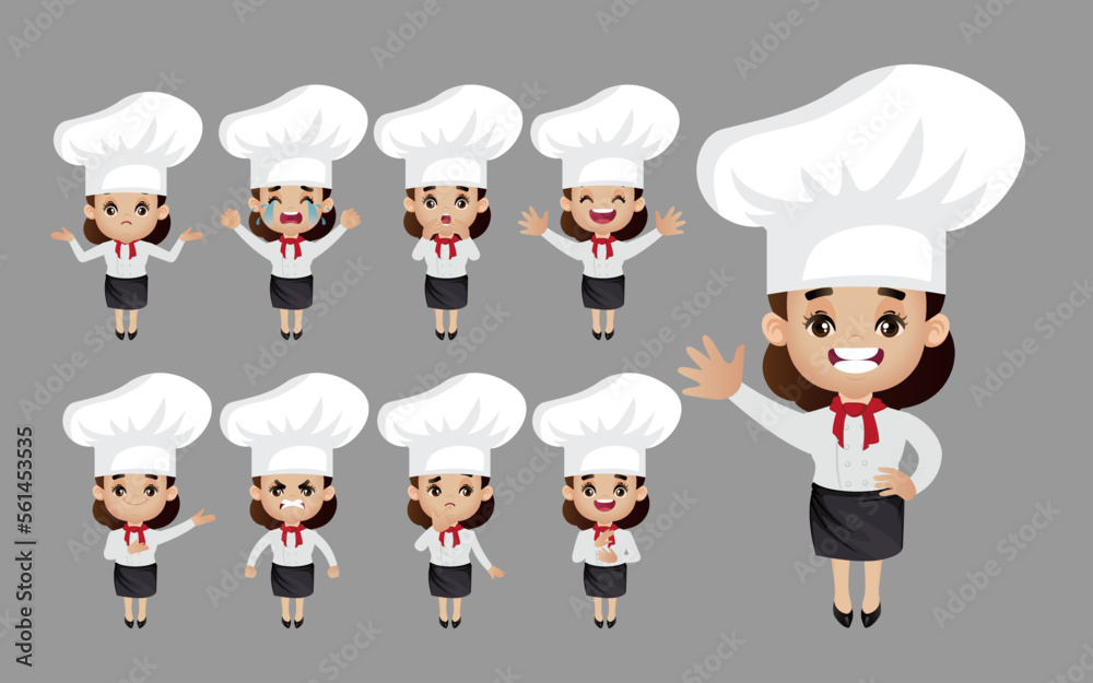 Chef with different poses. vector Chef with different poses. vector