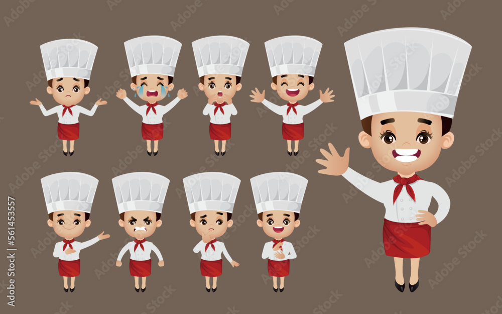 Chef with different poses. vector Chef with different poses. vector
