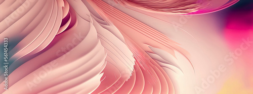 Panoramic pastel pink abstract wave wallpaper, pink pastel background