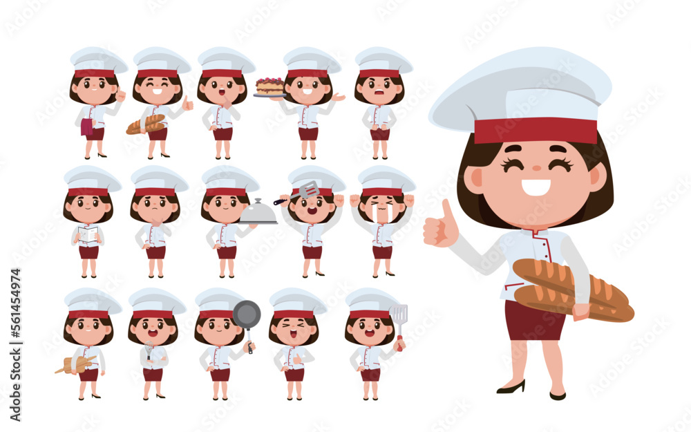 Chef with different poses. vector Chef with different poses. vector