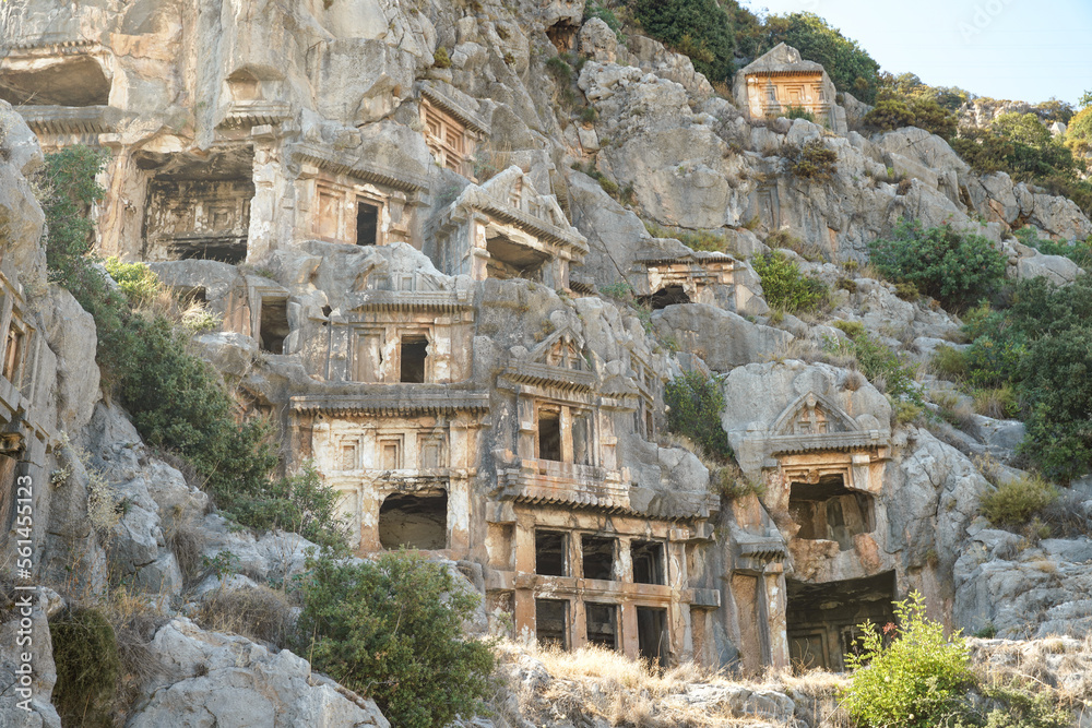Rock Tombs in Myra Ancient City in Demre, Antalya, Turkiye