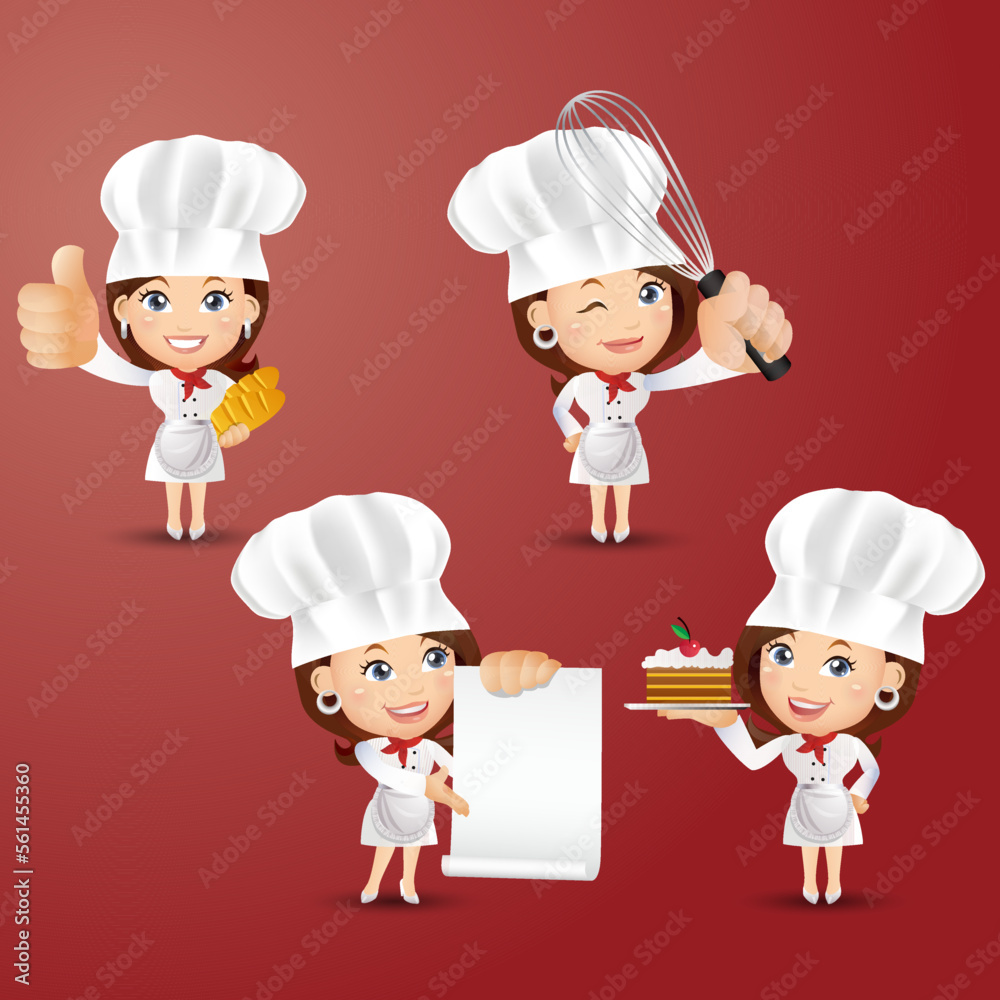 Chef with different poses. vector Chef with different poses. vector