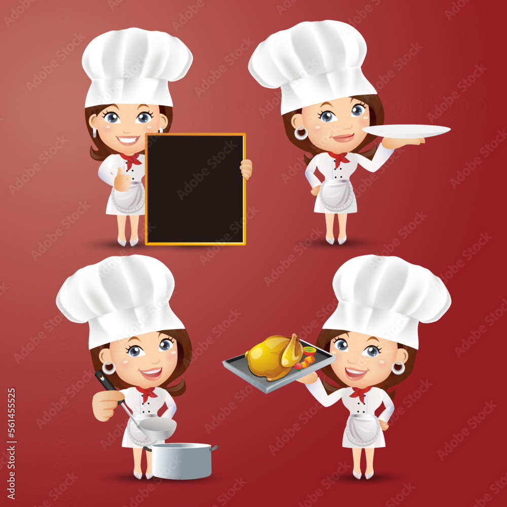 Chef with different poses. vector Chef with different poses. vector