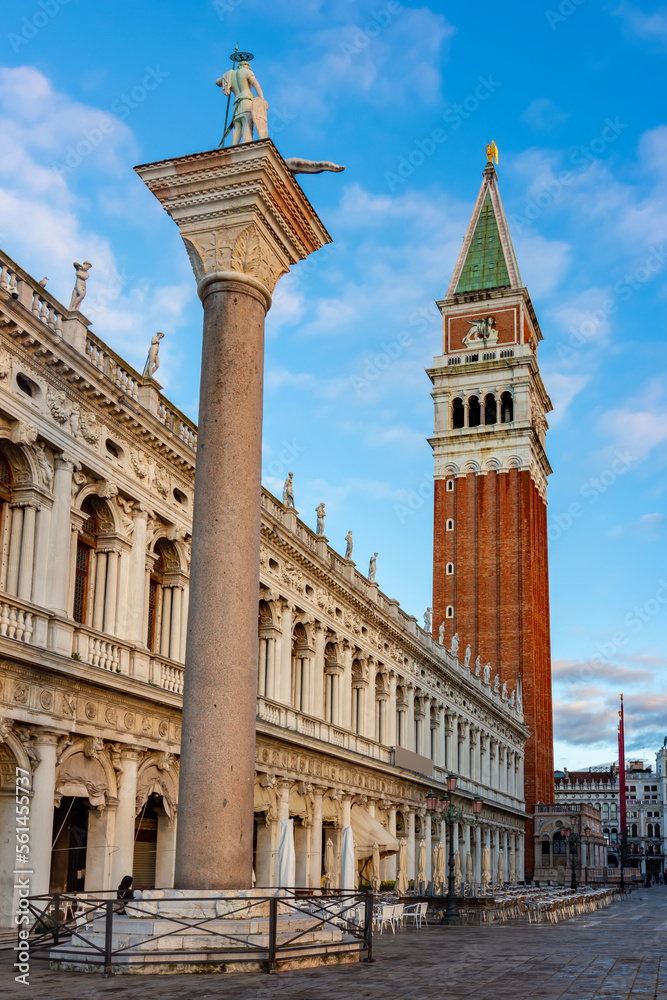Campanile tower on St. Mark's square in Venice, Italy