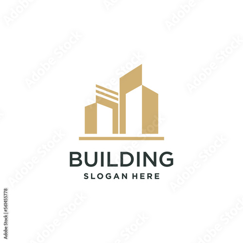 Buildng logo design creative concept idea photo