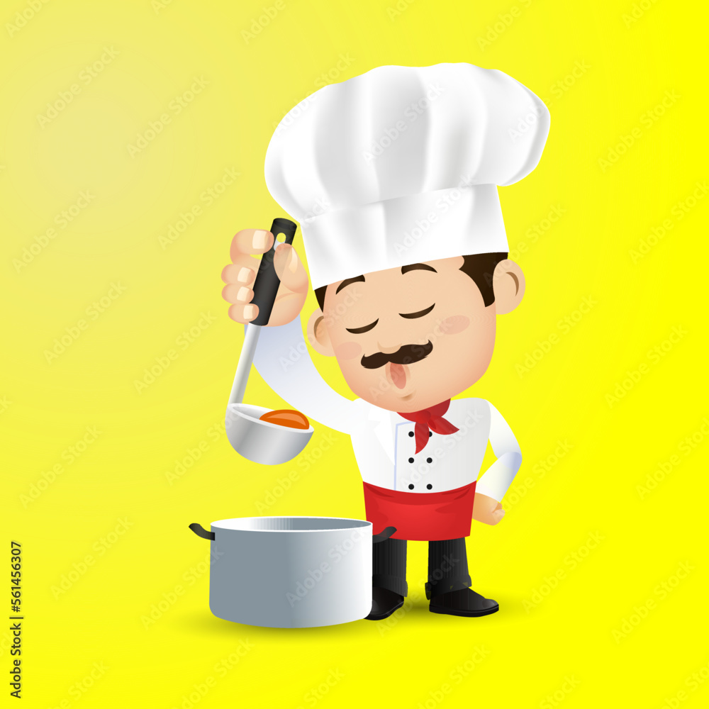 Chef with different poses. vector Chef with different poses. vector