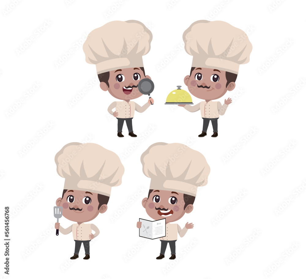 Chef with different poses. vector Chef with different poses. vector