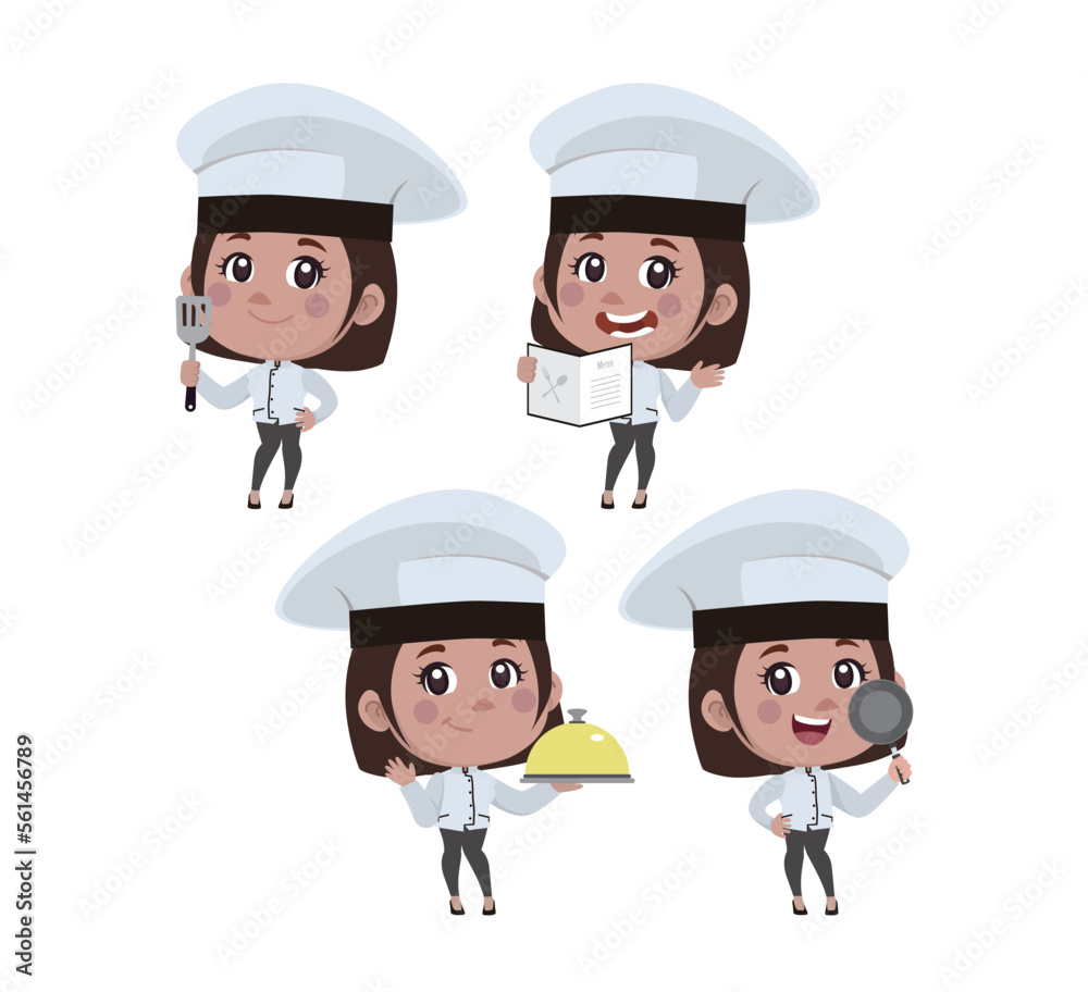 Chef with different poses. vector Chef with different poses. vector