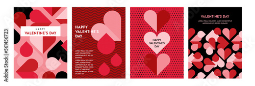 Valentines day. Romantic set vector pattern backgrounds. Modern pink and red pattern with hearts for wedding, valentine's day, birthday. Ornament for postcards, wallpapers, wrapping paper, hobbies. photo