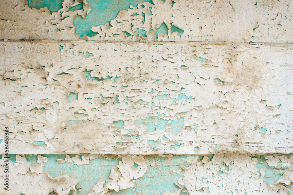 Blue, turquoise, white old wooden plank background. stripes