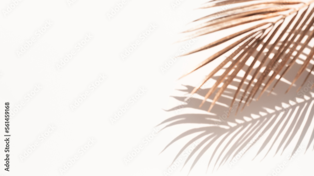 Fototapeta premium Blur abstract coconut leaf with gold color