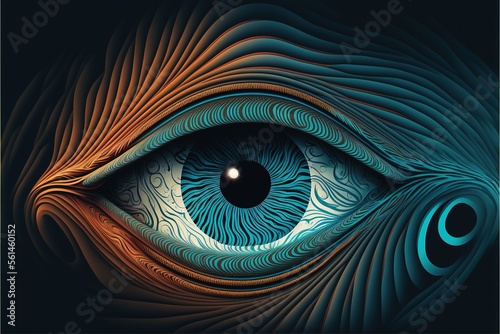 Digital Eye Wave Lines Stock Background. Generative AI © Create image