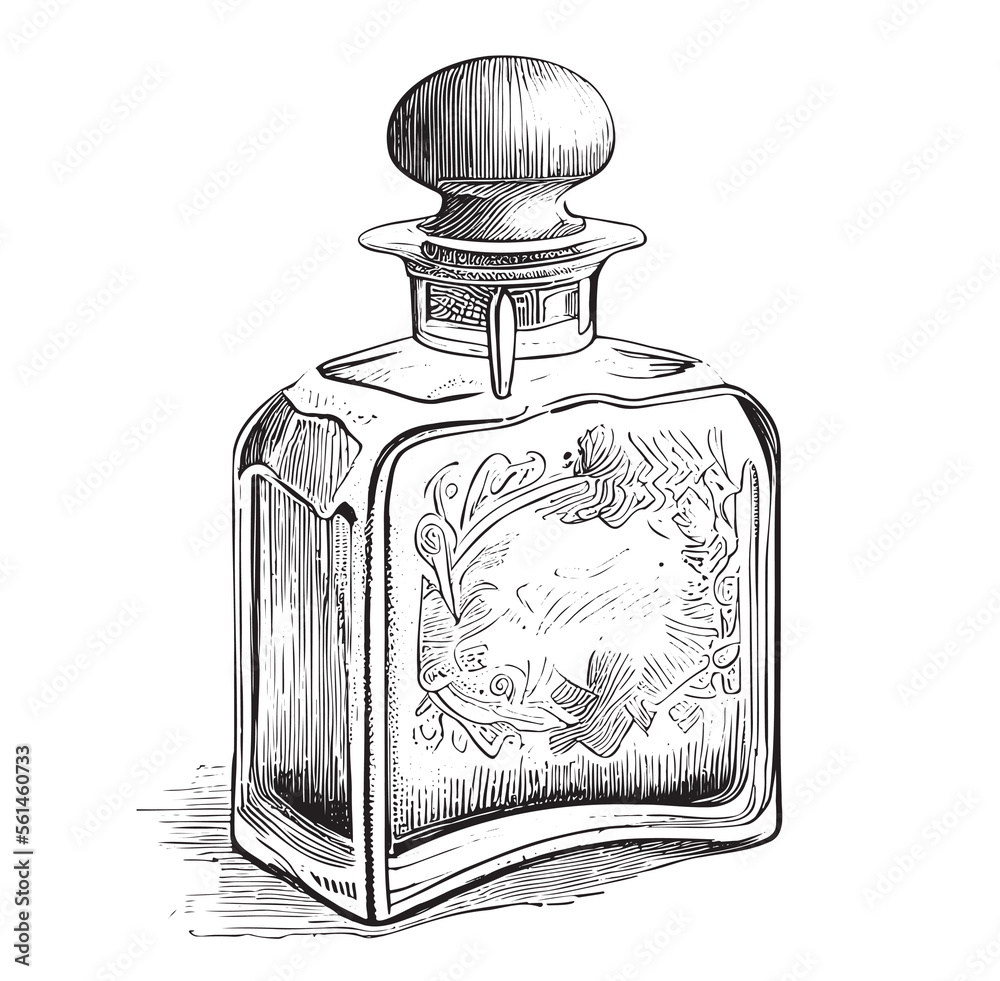 Pencil Drawing Illustration Perfume Bottle Set Stock Illustration  1744971944  Shutterstock