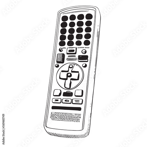 Vintage remote control sketch hand drawn in doodle style Vector illustration.