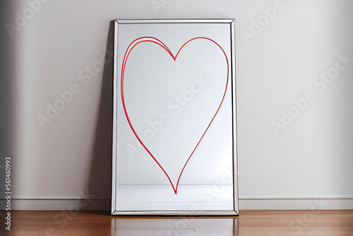 Heart drawn on a mirror, Generative AI