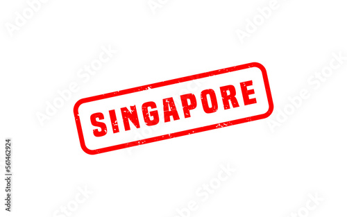 SINGAPORE stamp rubber with grunge style on white background