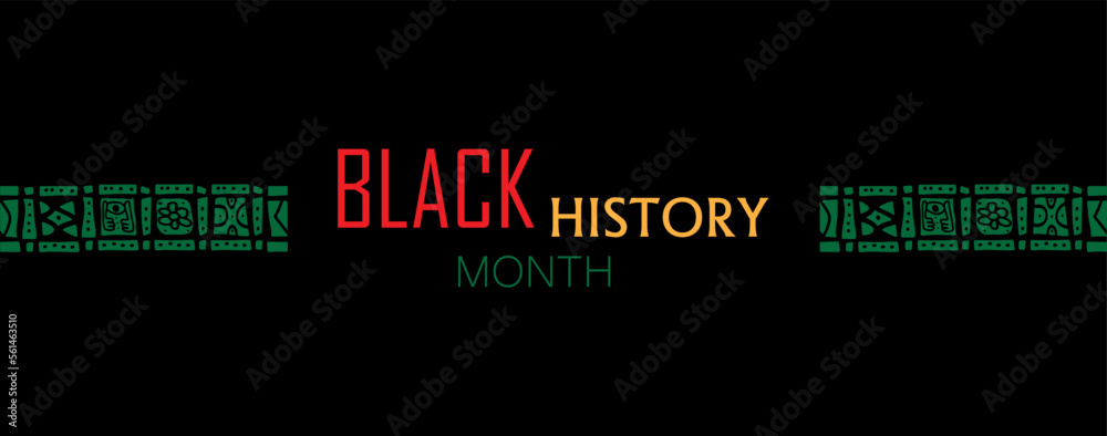 Fototapeta premium Black history month text on black background