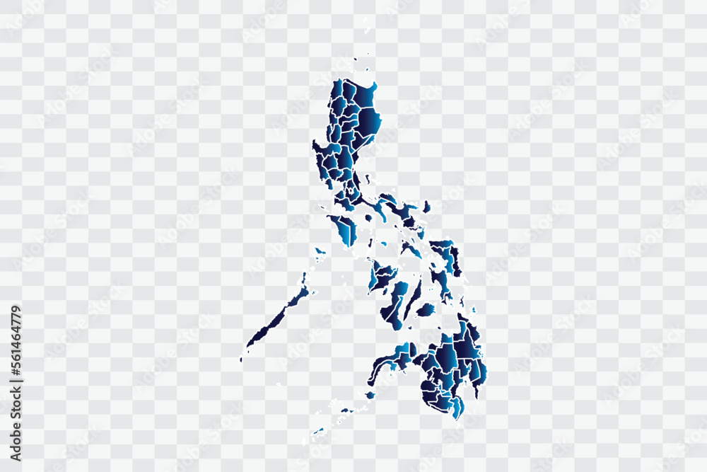 Philippines Map indigo Color on White Background quality files png