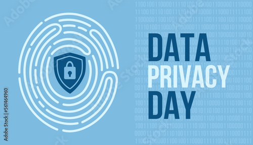 Data Privacy Day. January 28. Holiday concept. Template for background, banner, card, poster with text inscription.