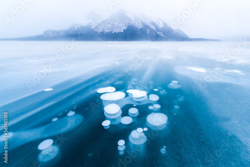 frozen lake in rocky mountain, canada