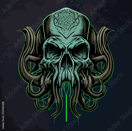 Fotografie cthulhu flat design, vector art, cthulhu icon