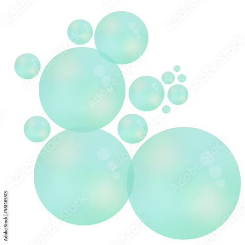 Scattered Green Bubbles Illustration