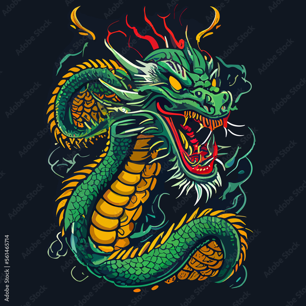 Fototapeta premium chinese dragon vector icon illustration