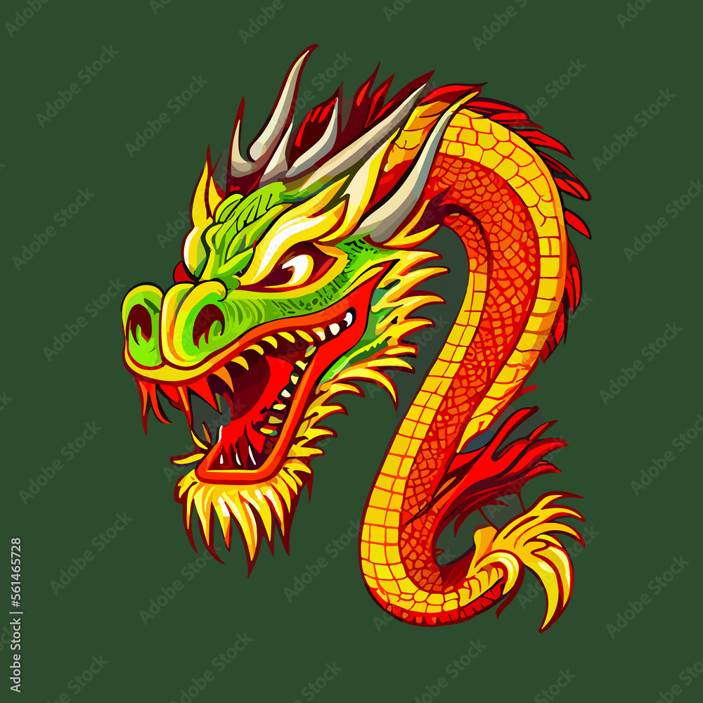 chinese dragon vector icon illustration