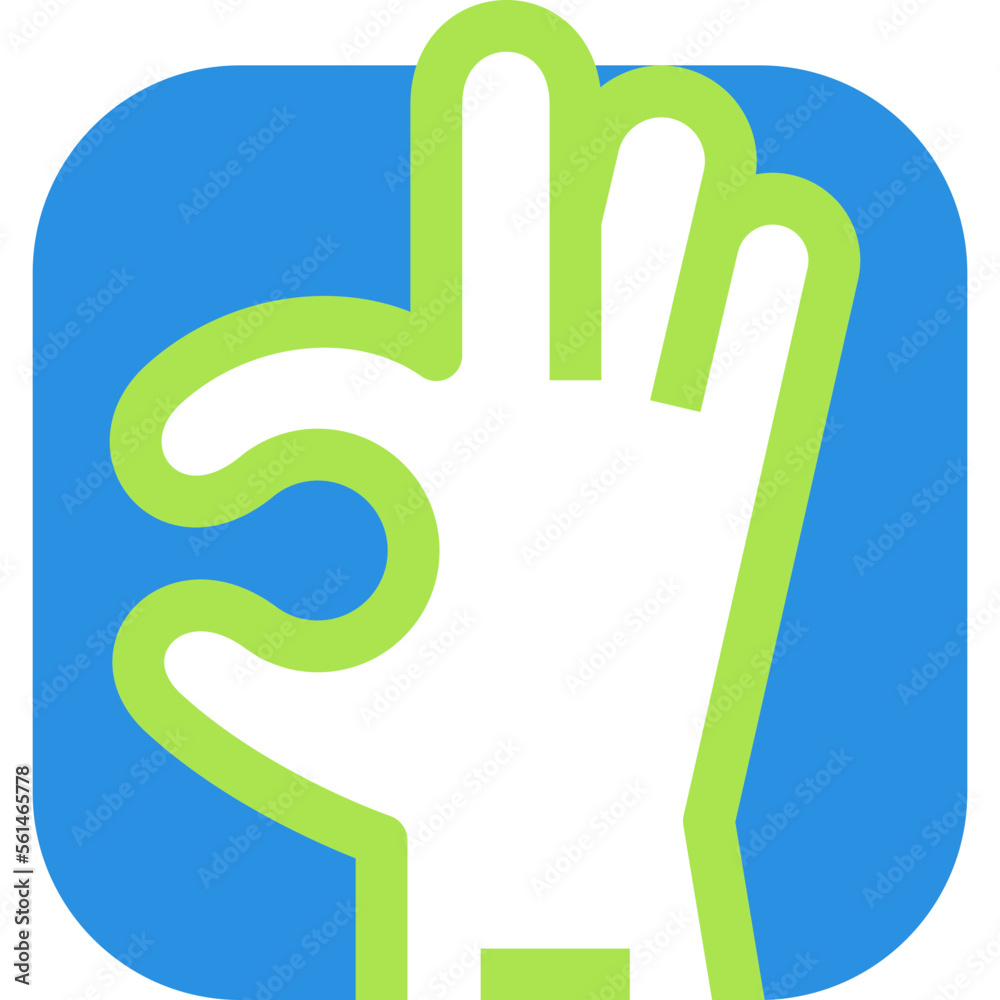 Fototapeta premium okay colored line icon for decoration, website, web, mobile app, printing, banner, logo, poster design,card,social media,template, etc.