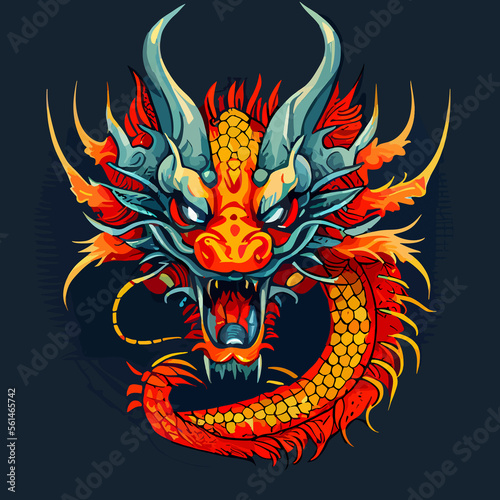 chinese dragon vector icon illustration
