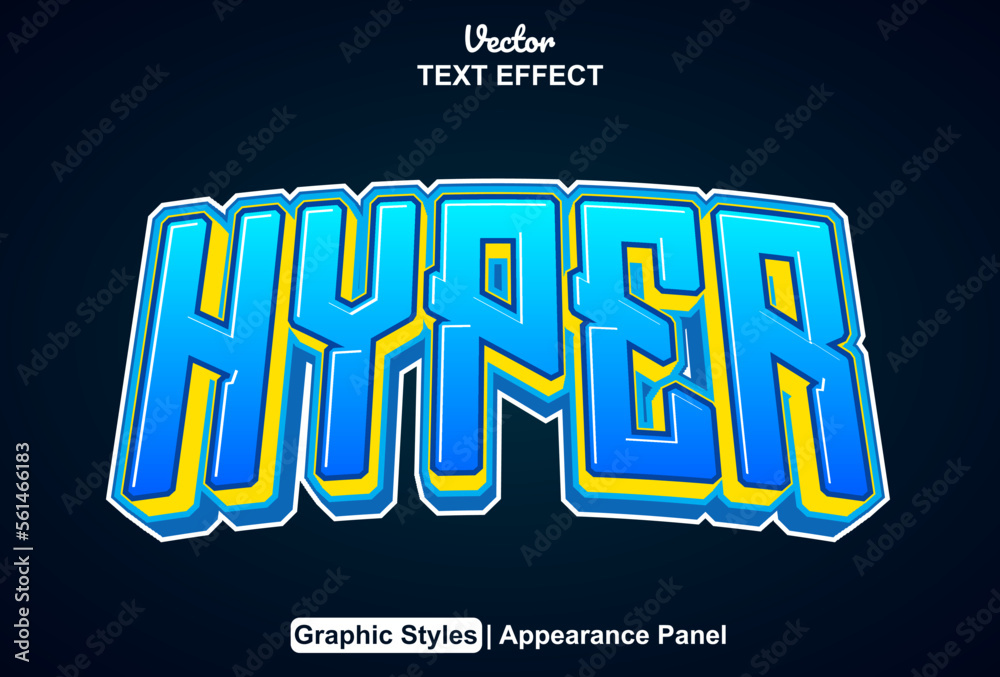hyper text effect with graphic style and editable.