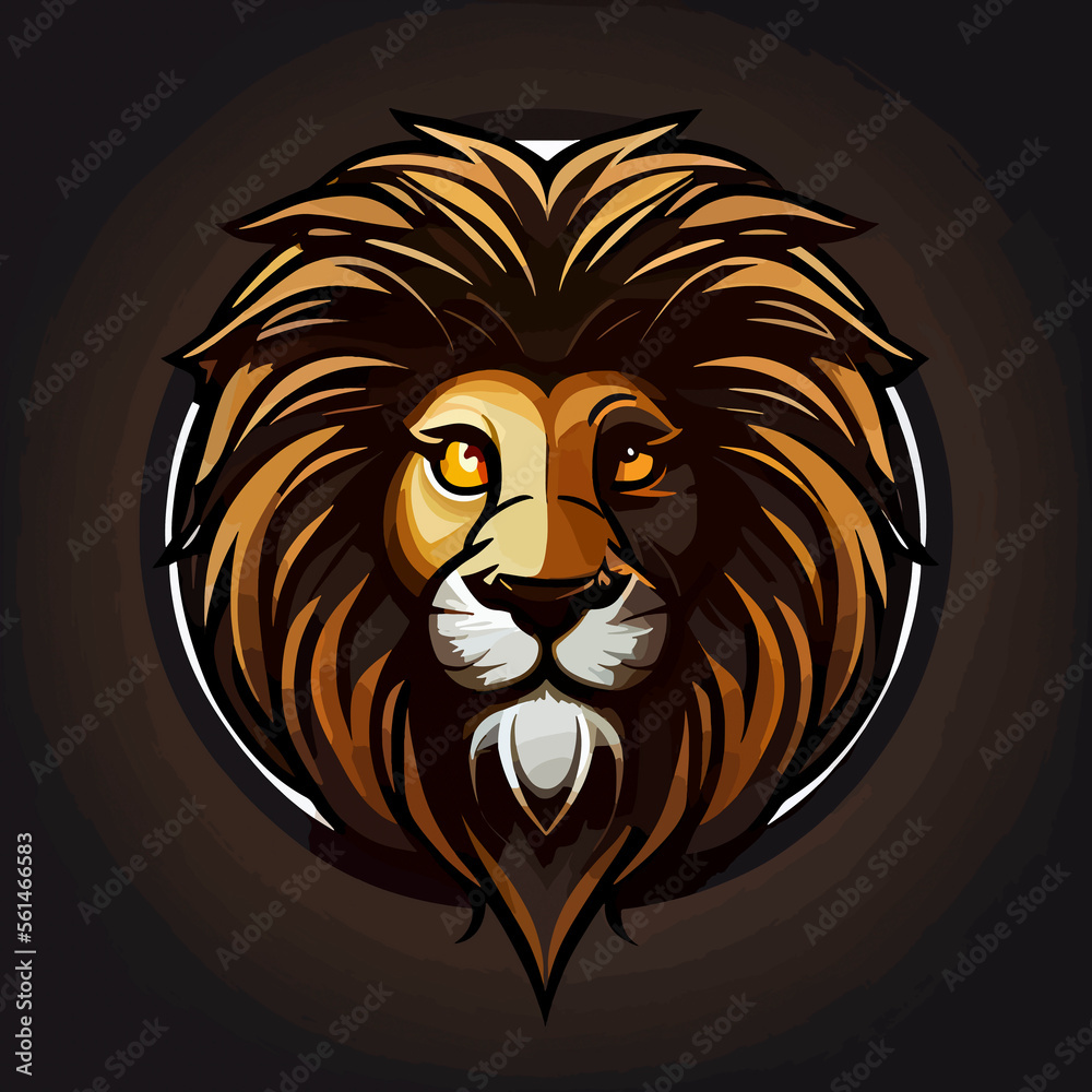 Lion flat design, vector art, Lion icon