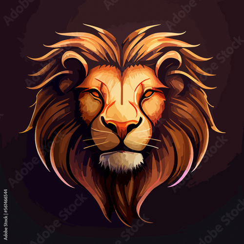 Lion flat design  vector art  Lion icon