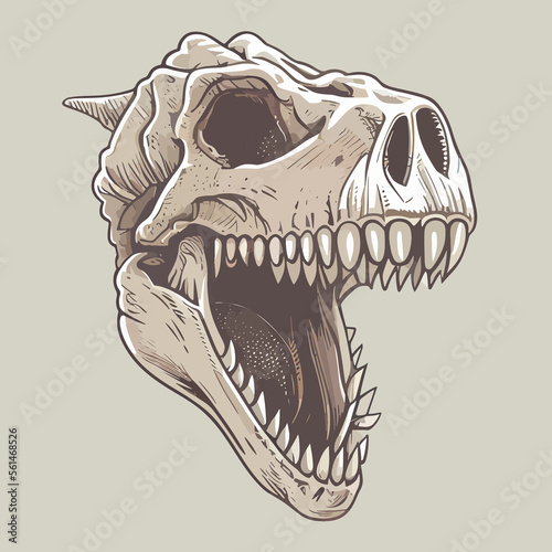 t-rex skull vector icon illustration, dinosaur, tyrannosaurus skull © Fernando