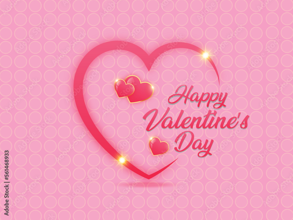 Happy valentine's day background with love hearts illustration design.