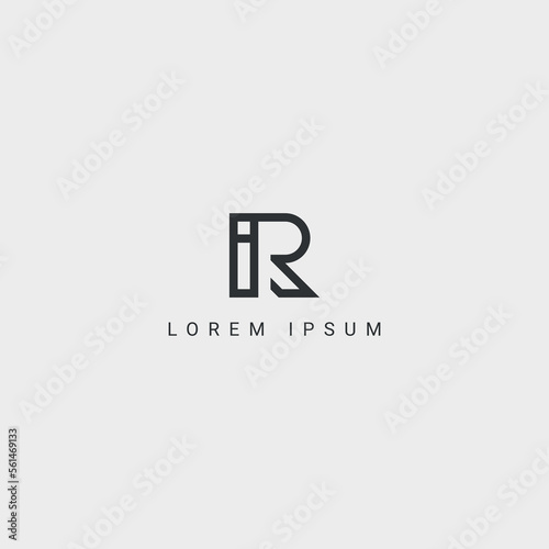 Creative minimal IR RI letter business logo initial based Monogram icon vector.