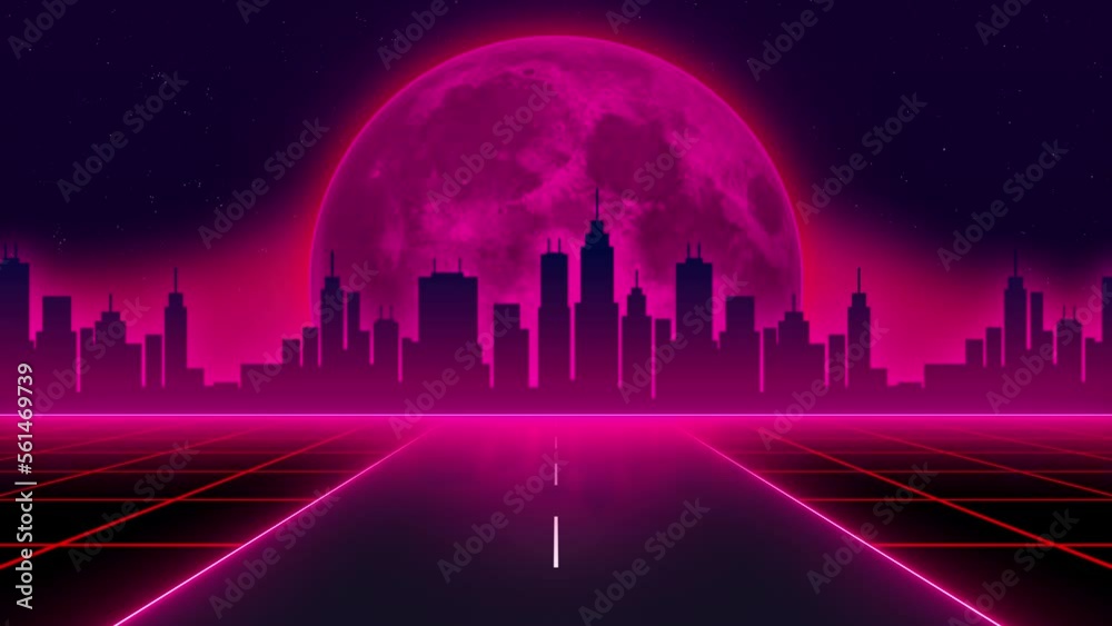Retro 80s Neon Background Loop Retro 80s Neon Background Loop